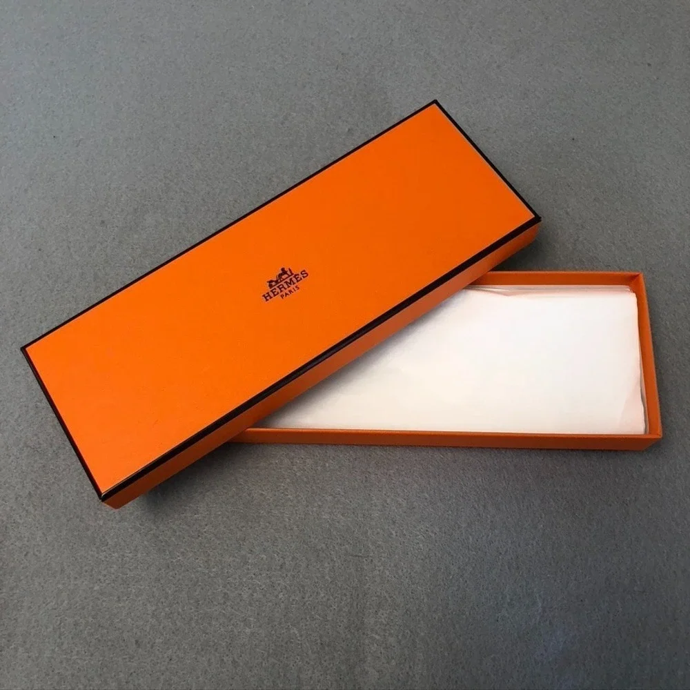 Authentic Hermes Orange Storage Gift Box‎ Empty 10x3.5x1.5 Small Rectangle